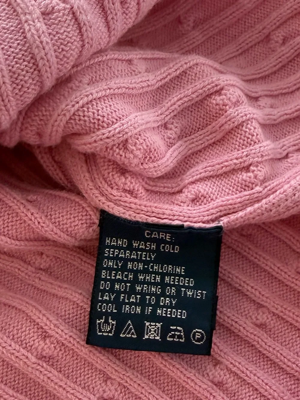 Ralph Lauren Sport Pink Cable Knit V-Neck Short Sleeve Sweater